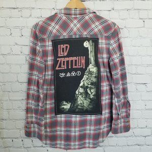 🎉HP🎉 Upcycled Led Zeppelin Plaid Shirt 6